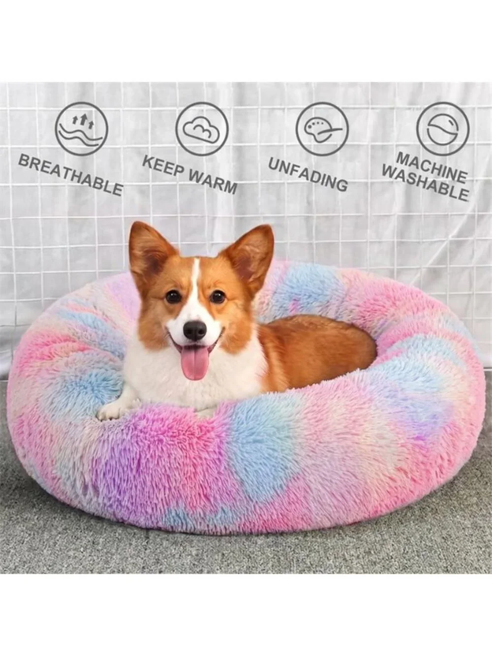 Calming Donut Pet Bed for Medium Dogs 32